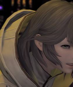mousy-haired final fantasy 14 character grimmacing.