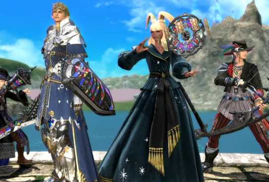Characters wearing New Armor Sets in FFXIV.